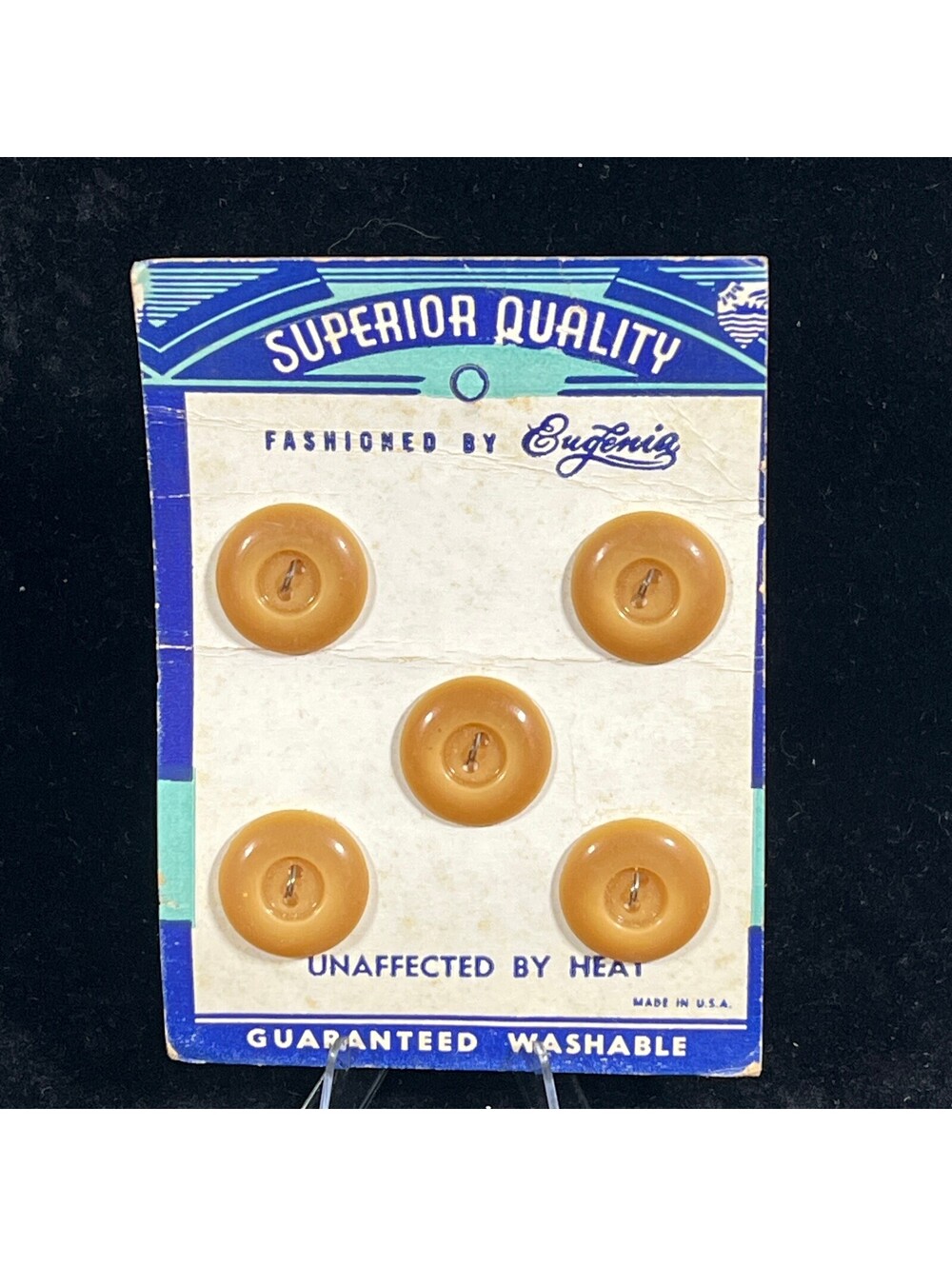 Vintage Bugenia Superior Quality Brown Buttons Card